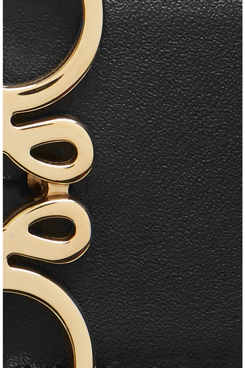 Anagram Logo Calfskin Leather Belt, Alternate, color, BLACK/ NAVY/ GOLD