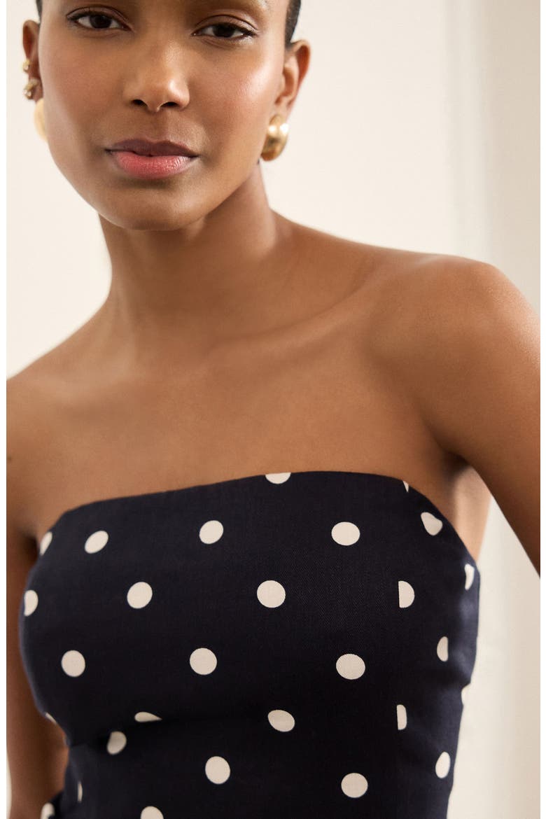 Textured Spot Strapless Top, Alternate, color, BLACK