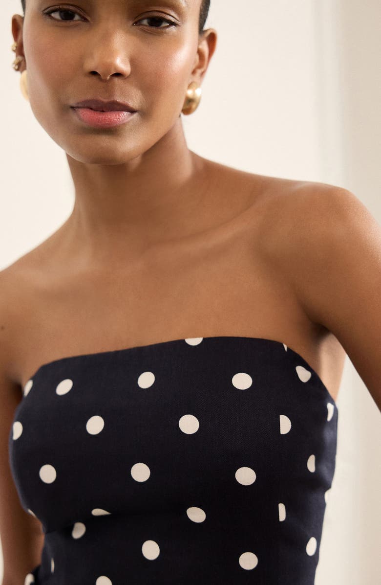 NEXT Textured Spot Strapless Top, Alternate, color, Black