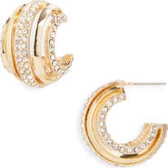 BaubleBar Pavé Bar Hoop Earrings