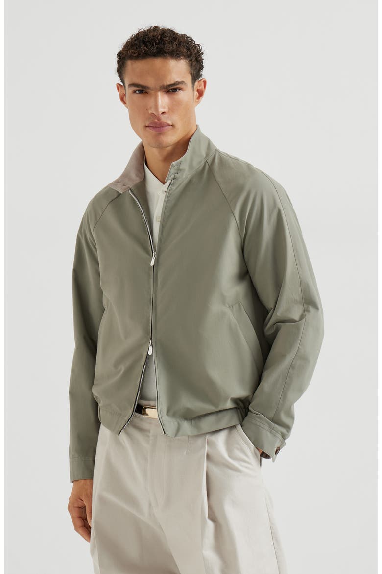 Gabardine outerwear jacket, Main, color, Khaki
