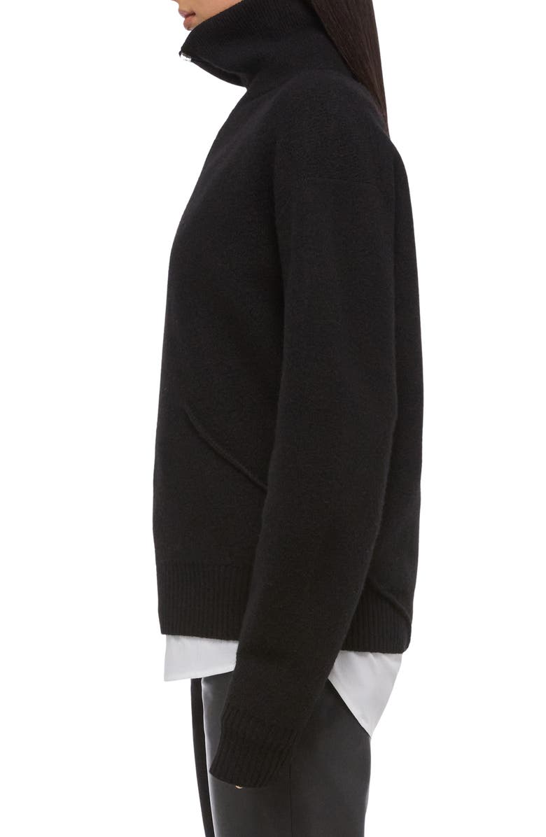 Helmut Lang Apex Quarter Zip Sweater, Alternate, color, Black