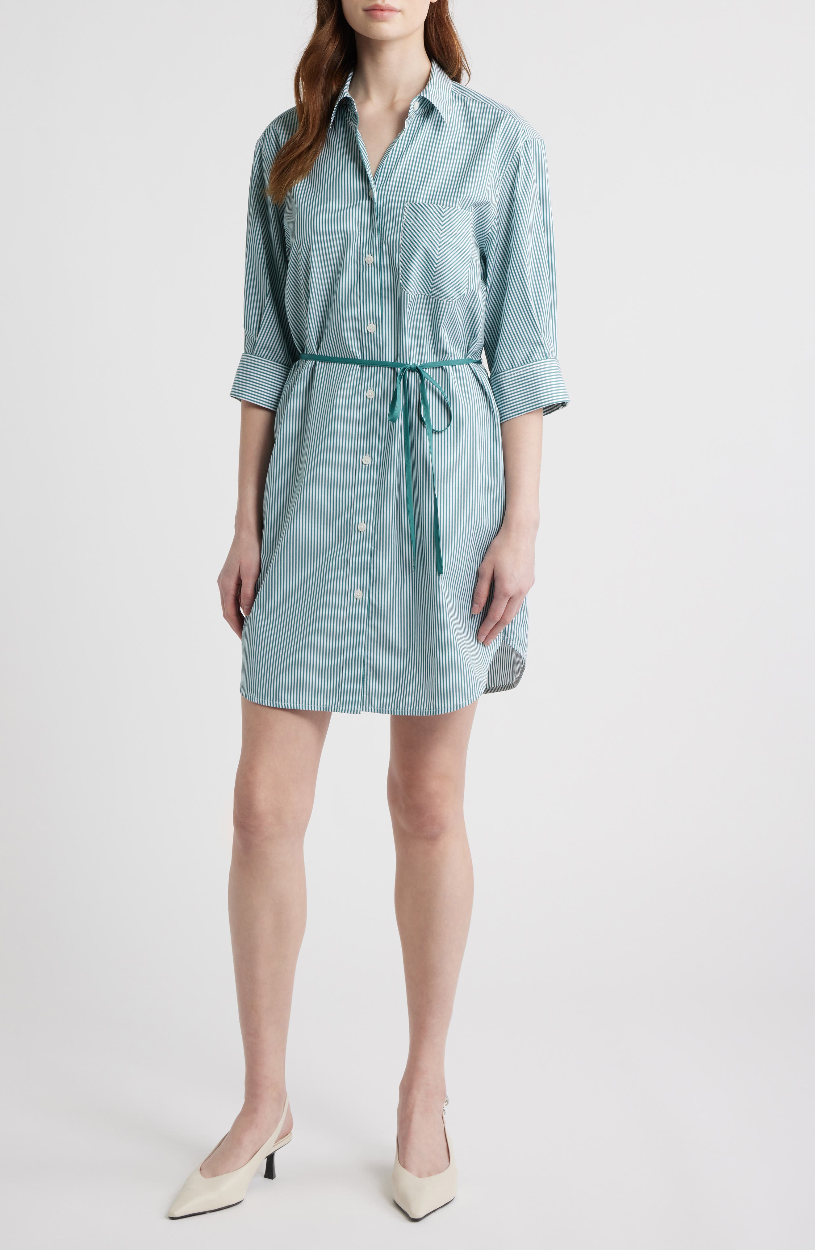 Lucia Stripe Mini Shirtdress - image 3