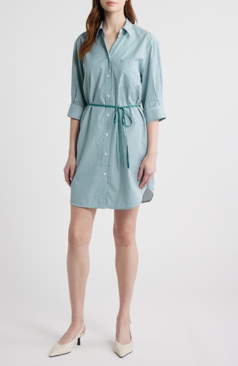 Lucia Stripe Mini Shirtdress