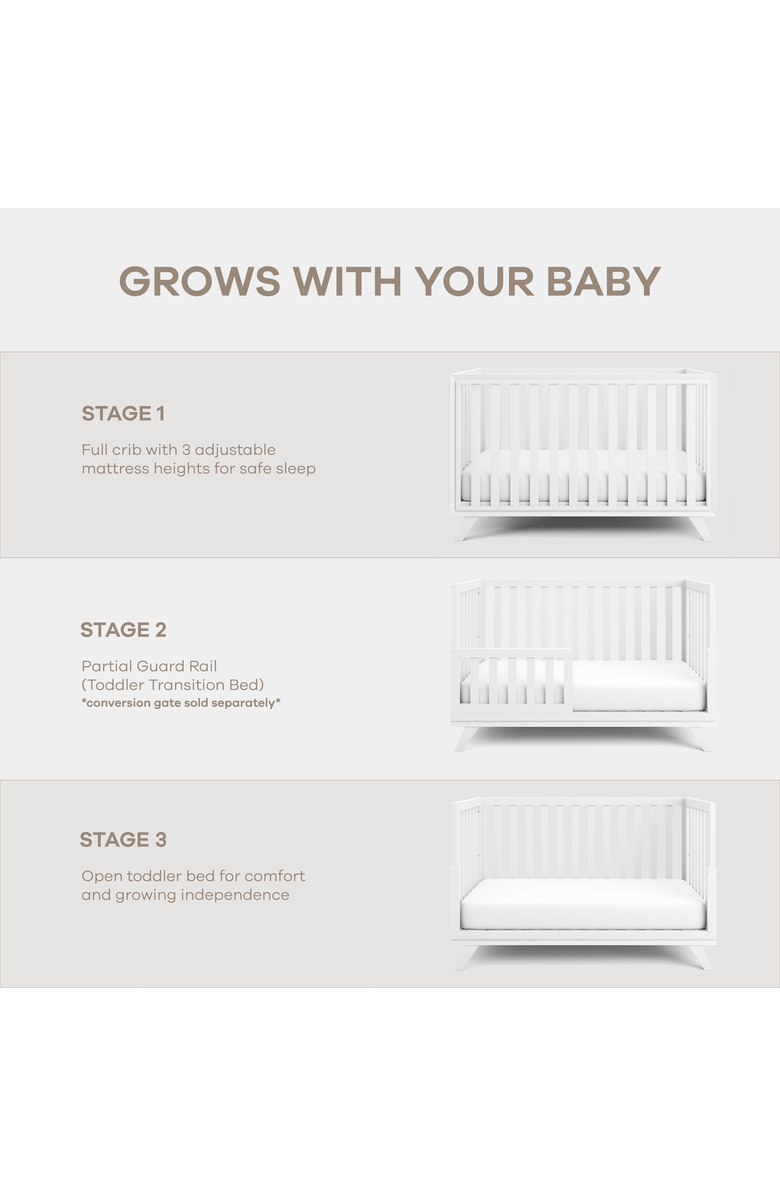 Comfy Cubs Crib Conversion Kit for Toddlers Ages 15 Months+, Alternate, color, Crib Conversion Kit - White