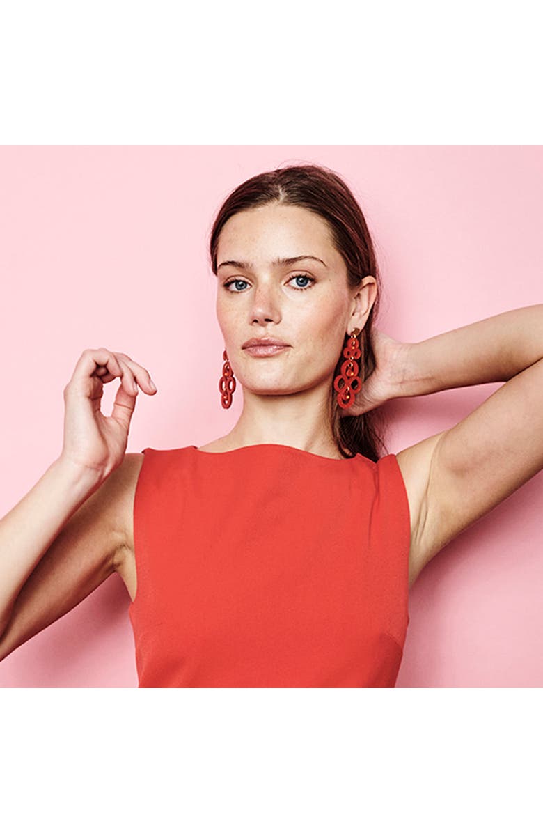 Toolally Batik Earrings - Sienna Red & Orange Mirror, Alternate, color, Red And Orange