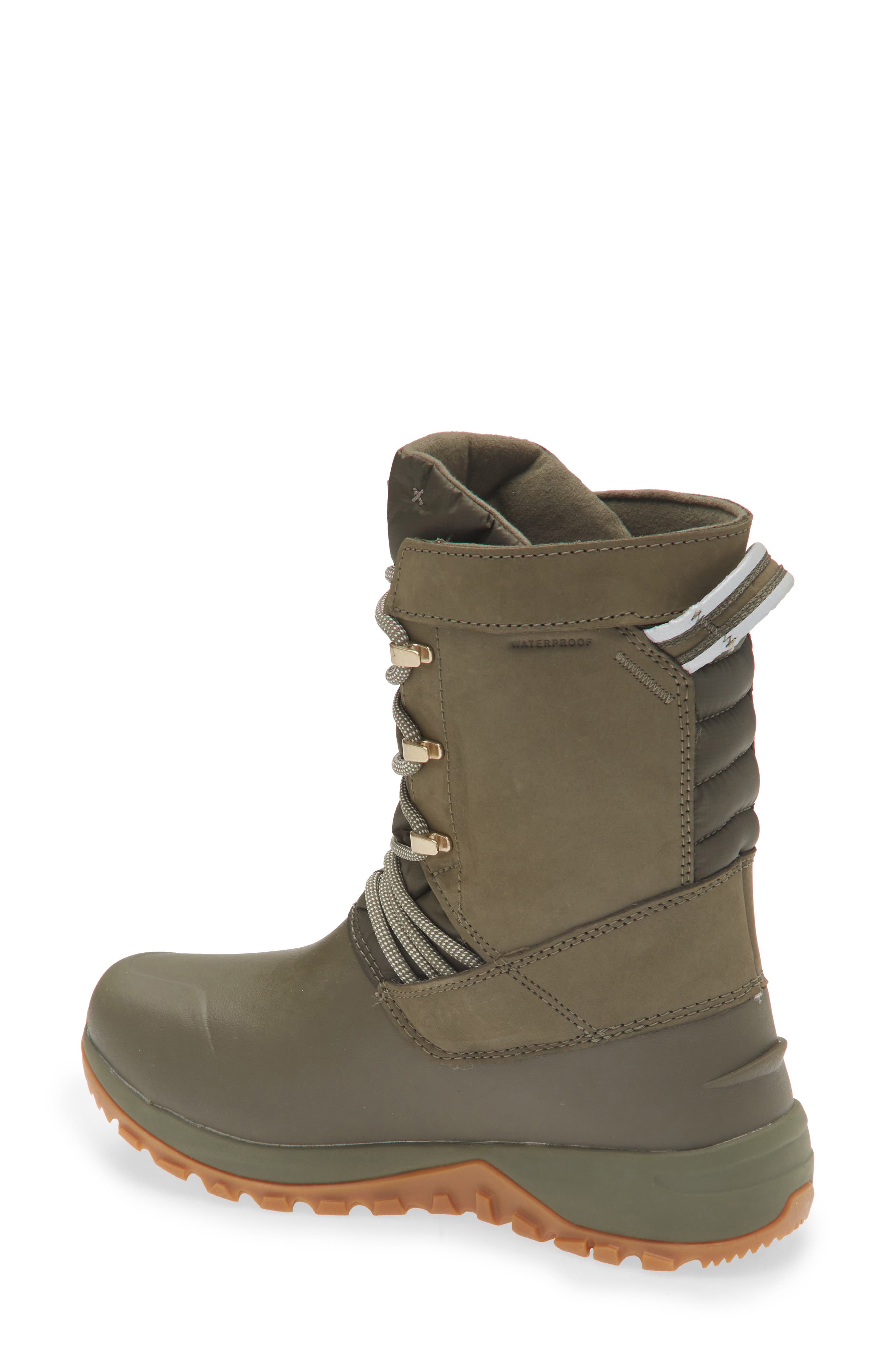 The North Face Yukiona Waterproof Winter Boot, Alternate, color, New Taupe Green/ White