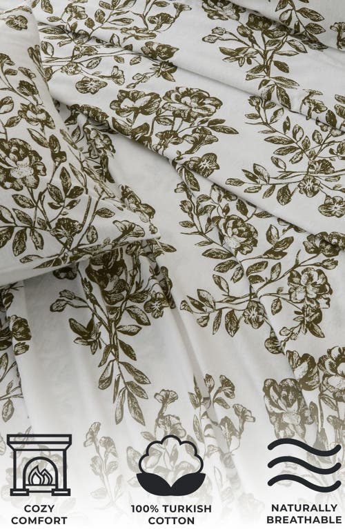 Woven & Weft Turkish Cotton Flannel Winter Floral Sheet Set
