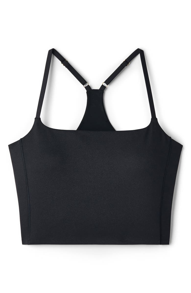 Rhone Shimmer Longline Bra, Alternate, color, Pure Black