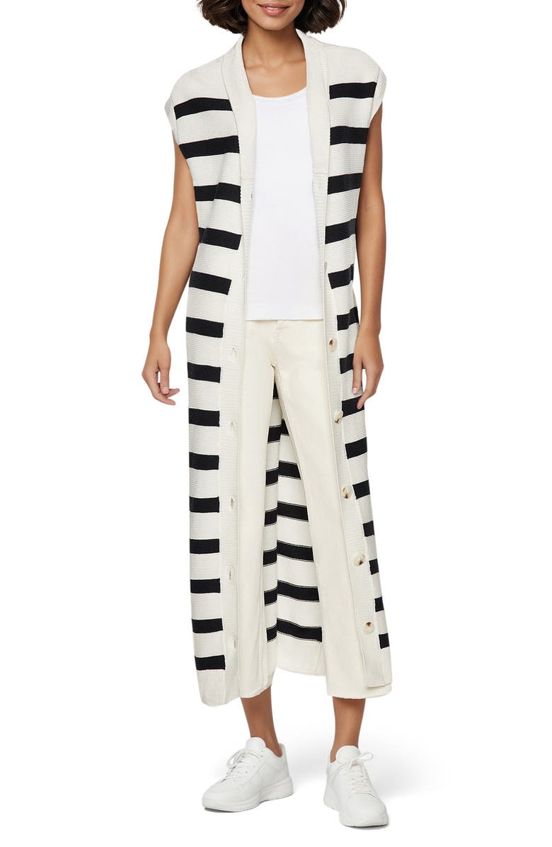 Three Dots MacKenzie Duster, Main, color, Sugar Swizzle/Black Stripe