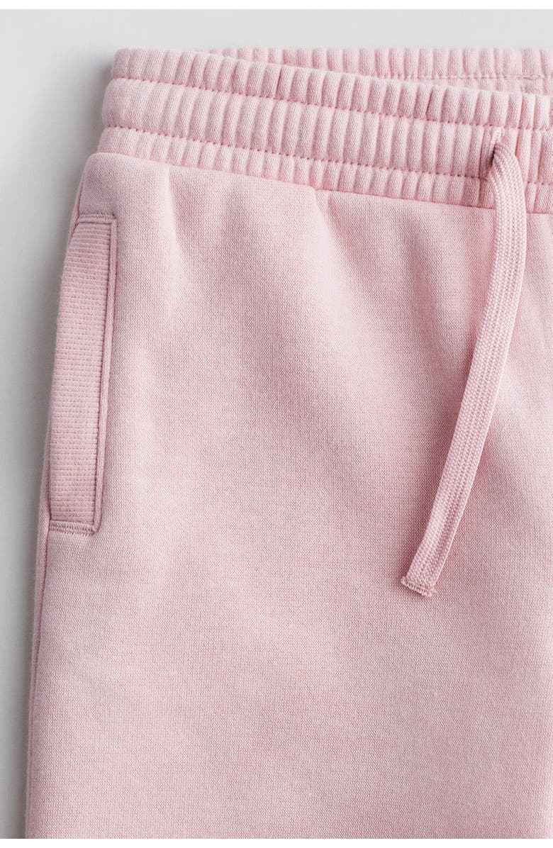 H&M Wide Brushed-inside Joggers, Alternate, color, Light Pink