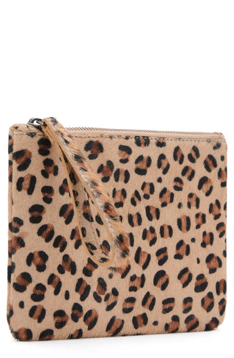 Leopard Genuine Calf Hair Coin Pouch