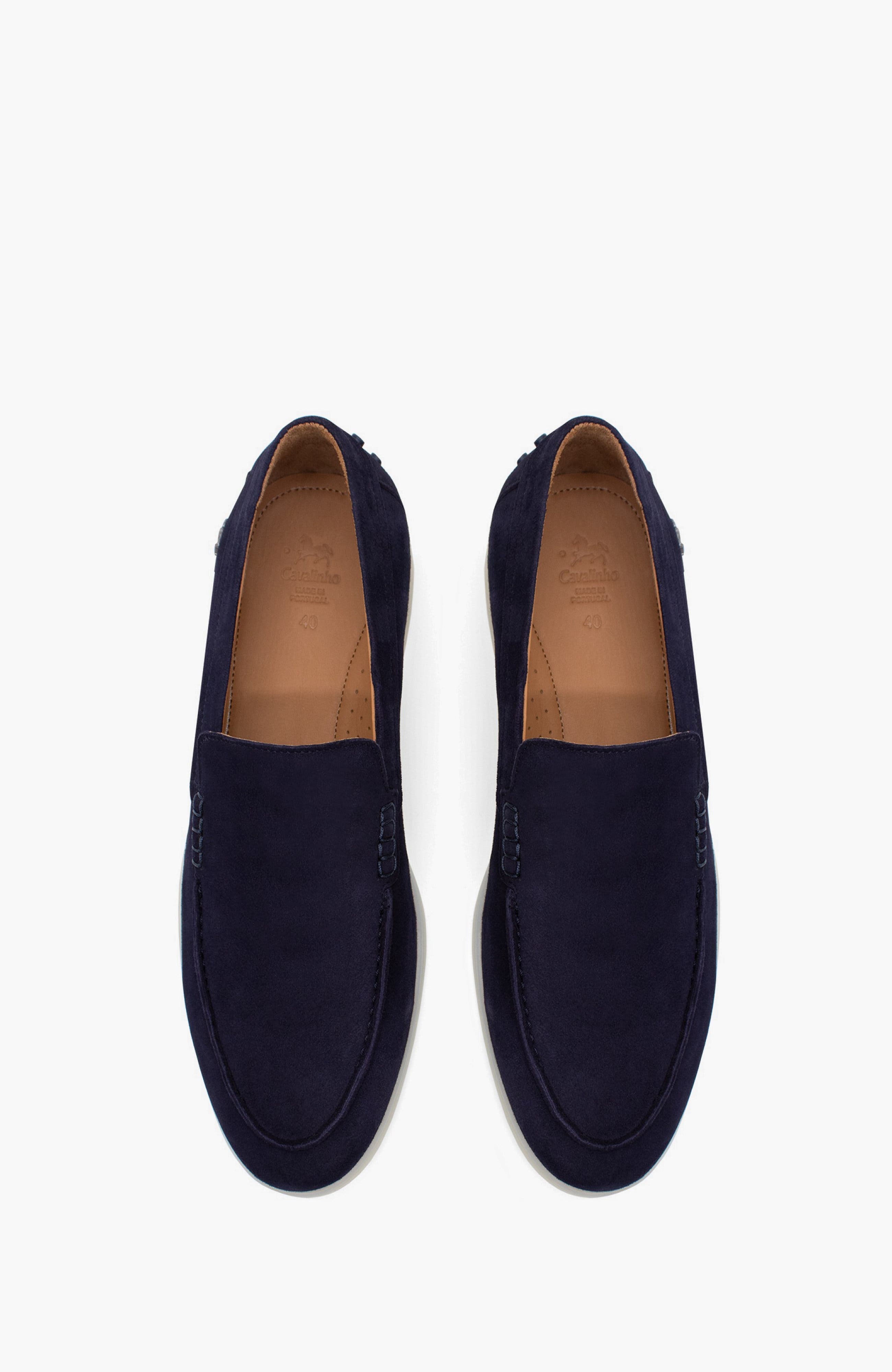 Nautical Suede Loafers, Alternate, color, Navy