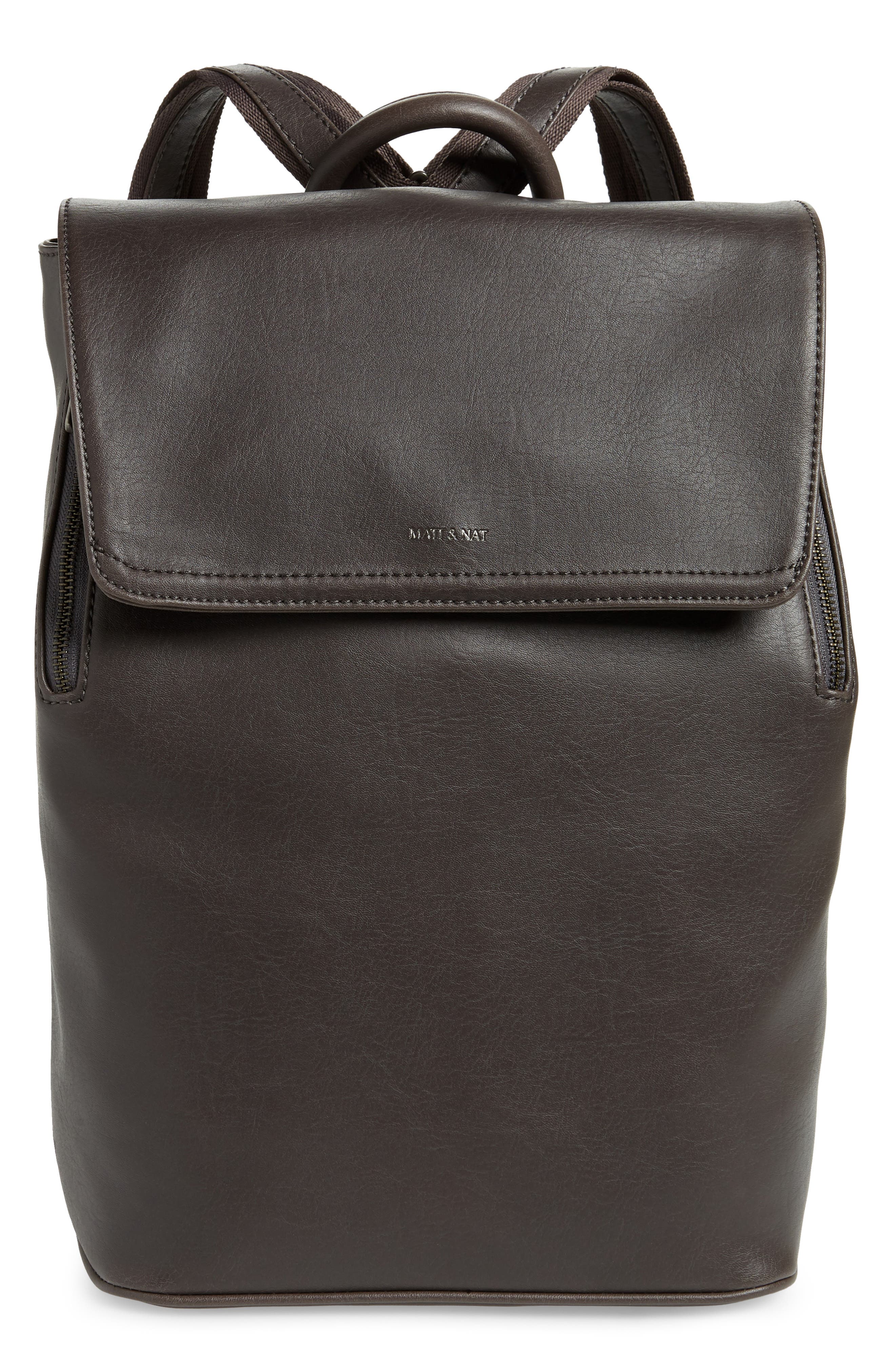 Matt & Nat 'Fabi' Faux Leather Laptop Backpack, Main, color, 