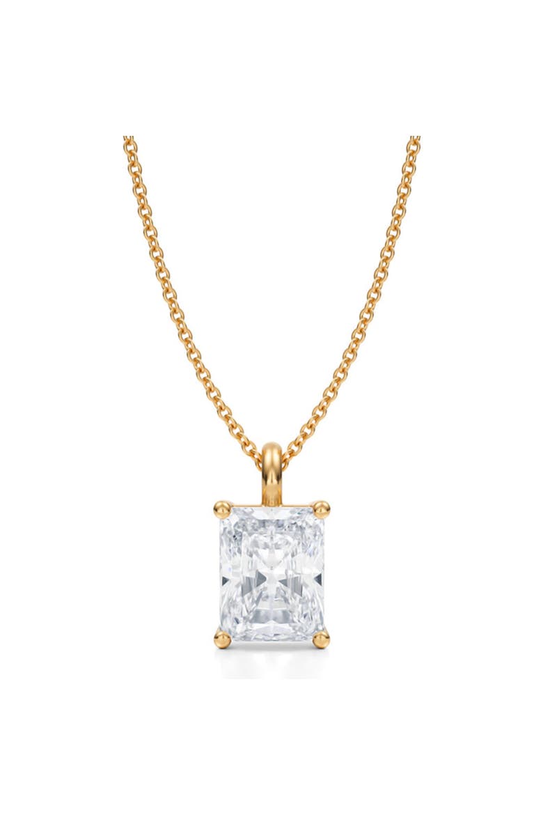 Radiant Solitaire Lab Diamond Pendant Necklace 14K 2.50ct, Main, color, Yellow Gold