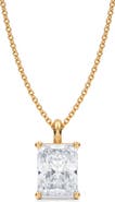 ALLUREZ Radiant Solitaire Lab Diamond Pendant Necklace 14K 2.50ct