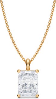 ALLUREZ Radiant Solitaire Lab Diamond Pendant Necklace 14K 2.50ct