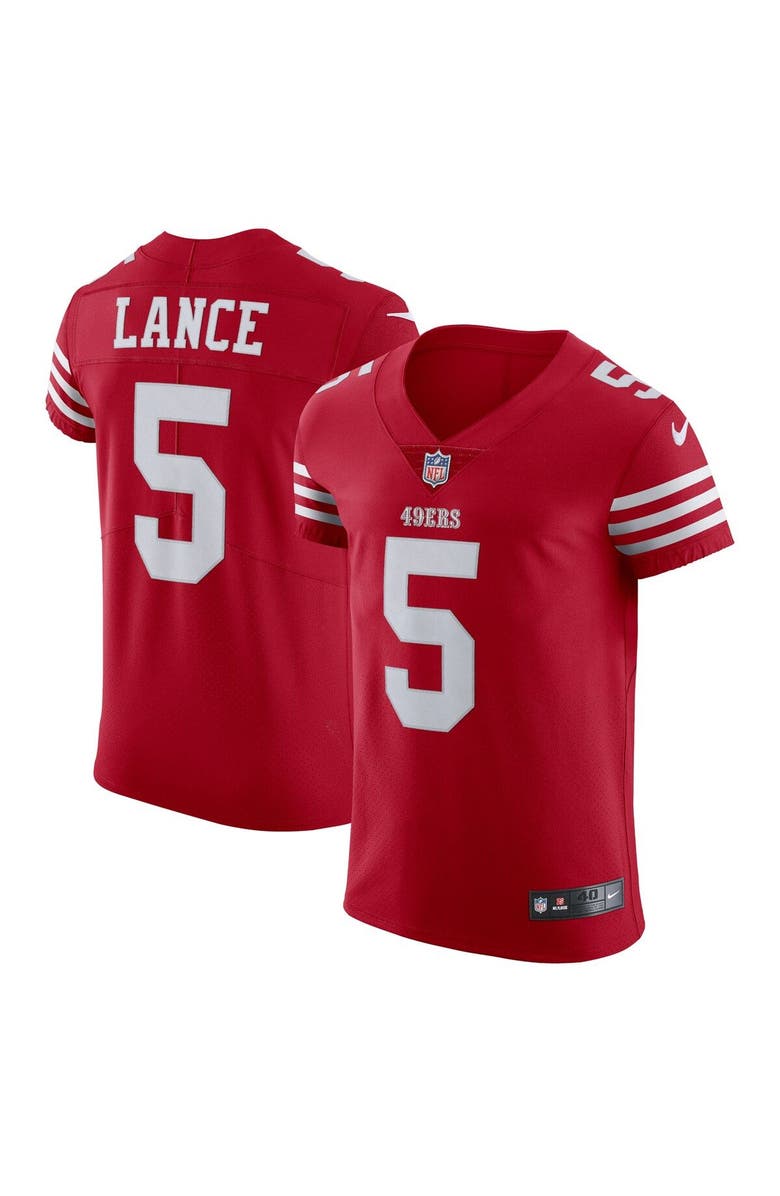 Nike Men's Nike Trey Lance Scarlet San Francisco 49ers Vapor Elite Jersey, Main, color,