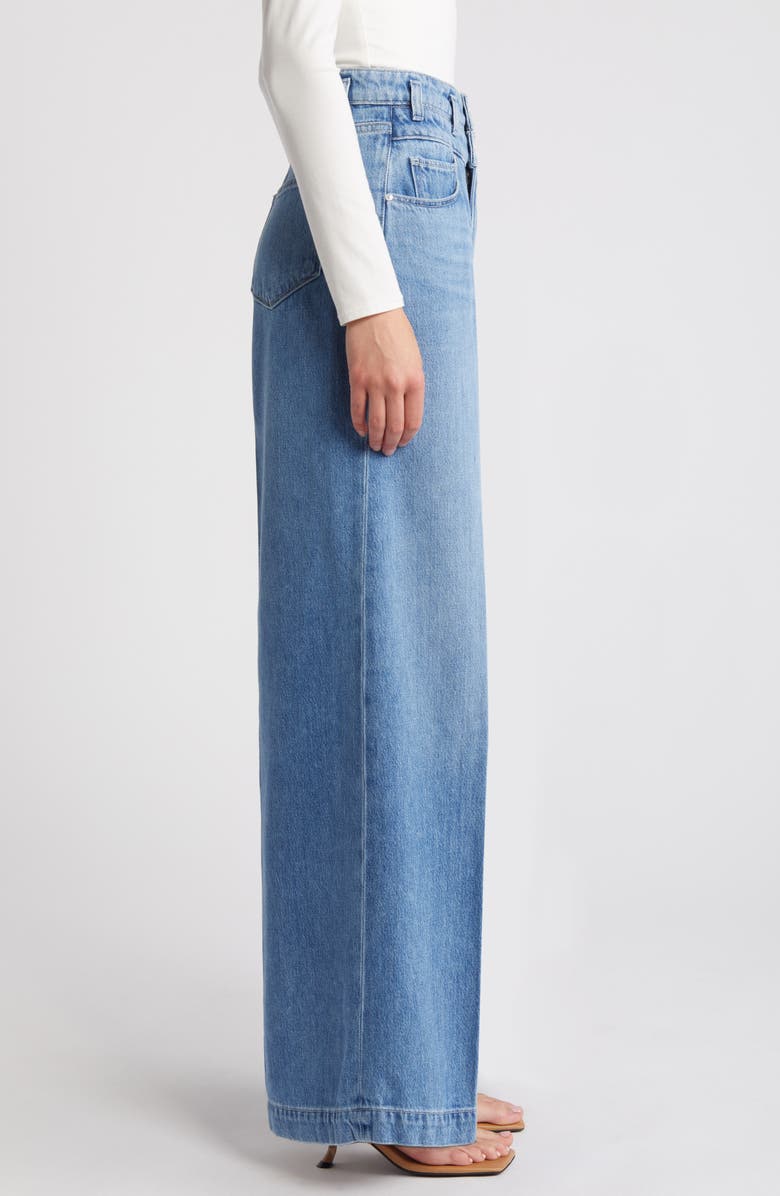 PAIGE Portia Double Waistband Wide Leg Jeans, Alternate, color,
