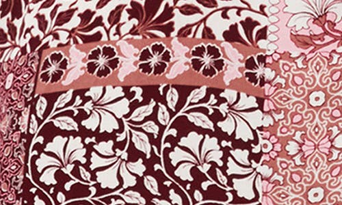 City Chic Romina Print Long Sleeve Maxi Dress In Pink