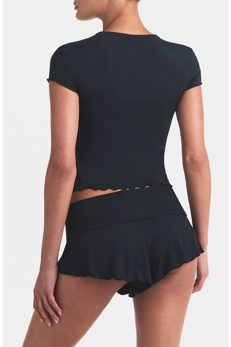 Sleep Henley & Foldover Shorts Set, Alternate, color, ONYX