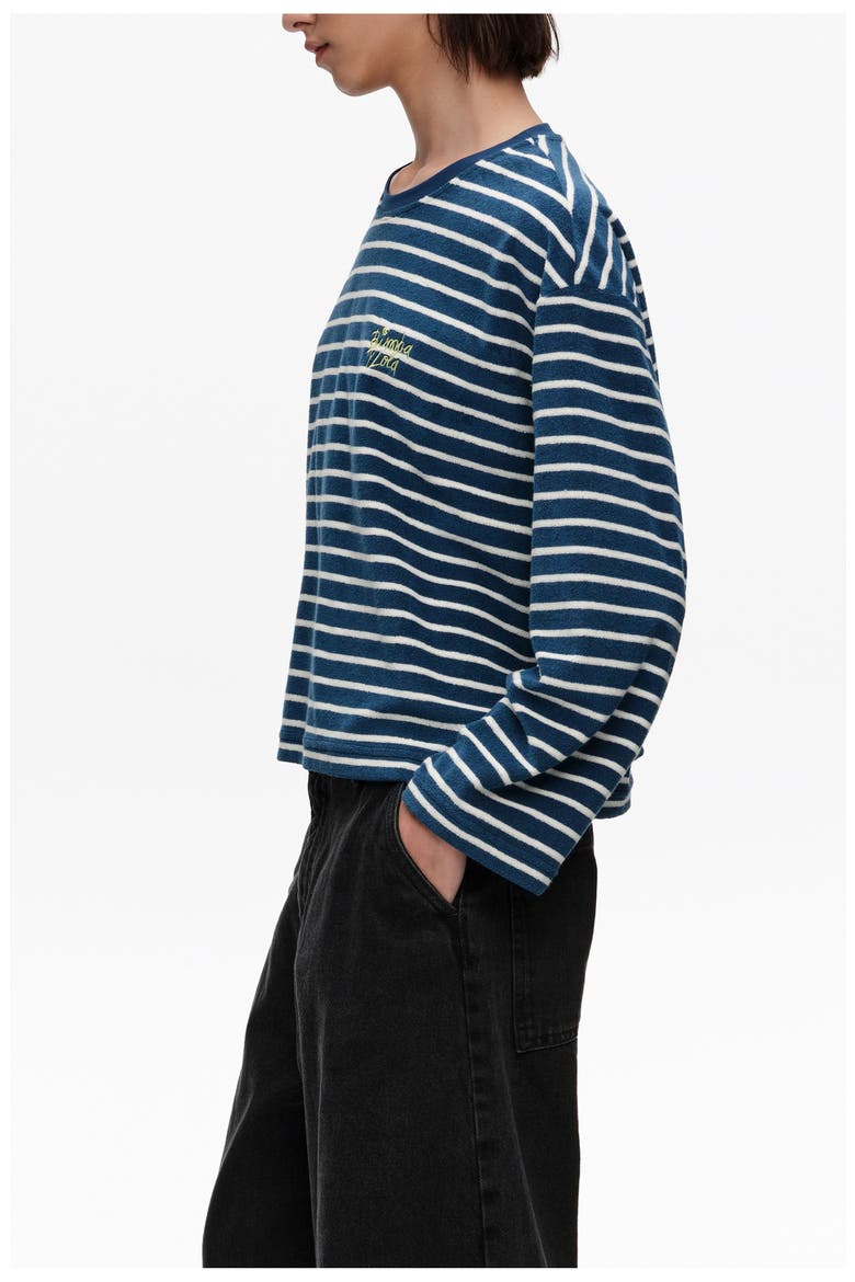 Striped Towel Long Sleeve T-Shirt, Alternate, color, NAVY