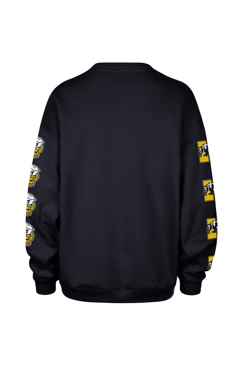 Women's '47 Navy Michigan Wolverines Go Big Oversized Pullover Sweatshirt, Alternate, color, Navy