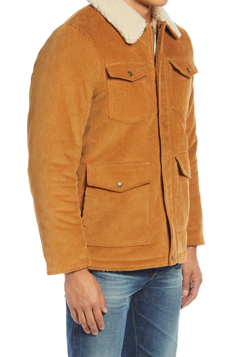 Schott NYC Vintage Corduroy Fleece Trim Barn Jacket, Alternate, color, 