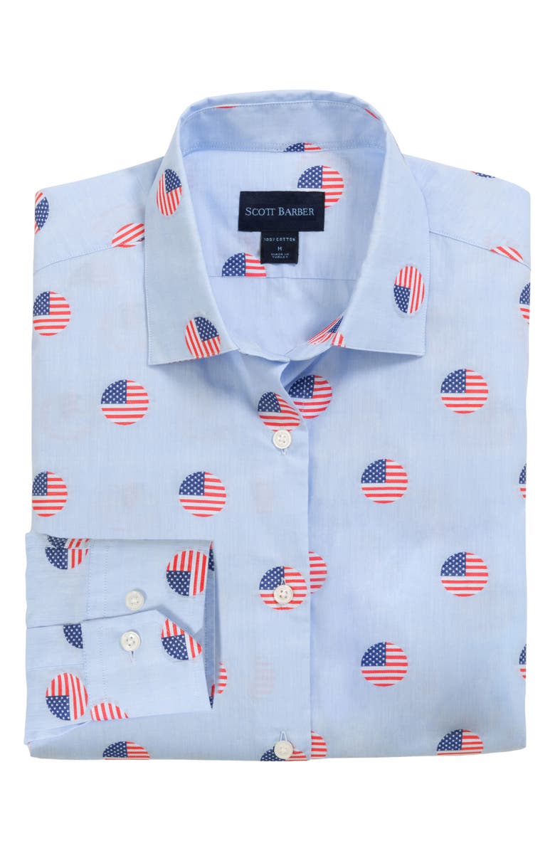 Scott Barber Flag Dot Jacquard Button-Up Shirt, Alternate, color,