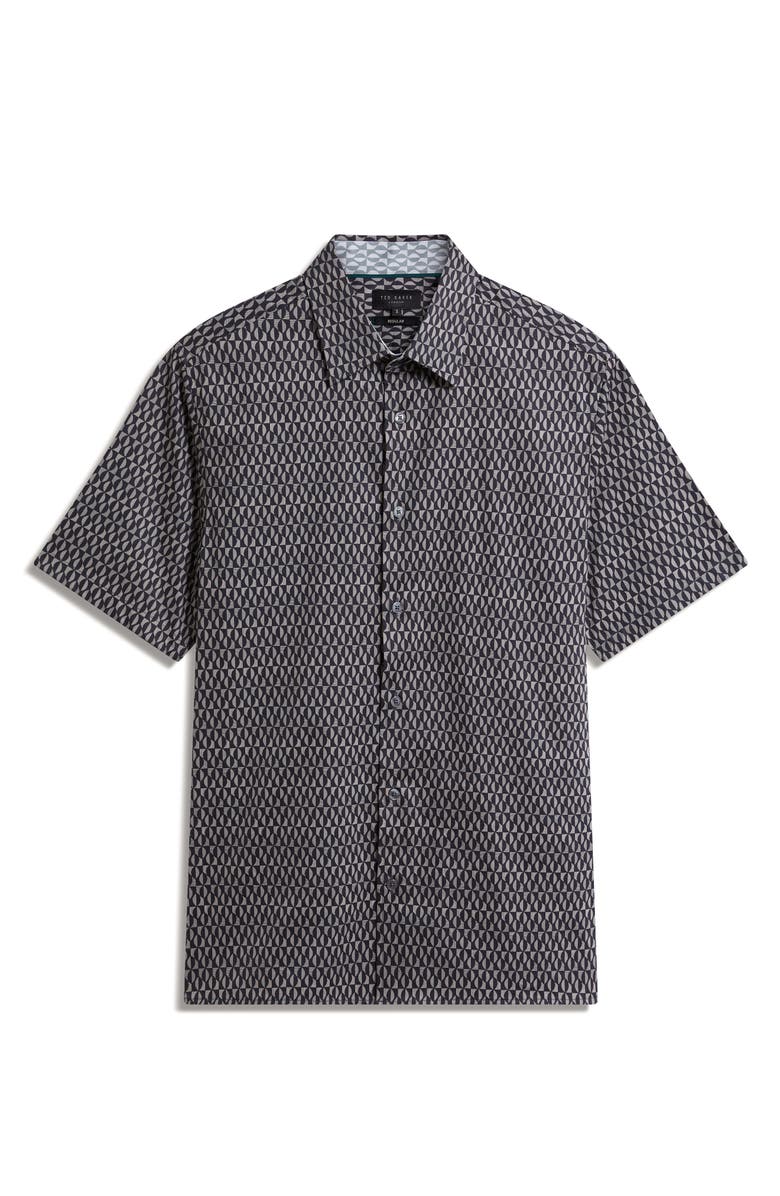 Ted Baker Cambay Regular Fit Button-Up Shirt, Alternate, color, Navy