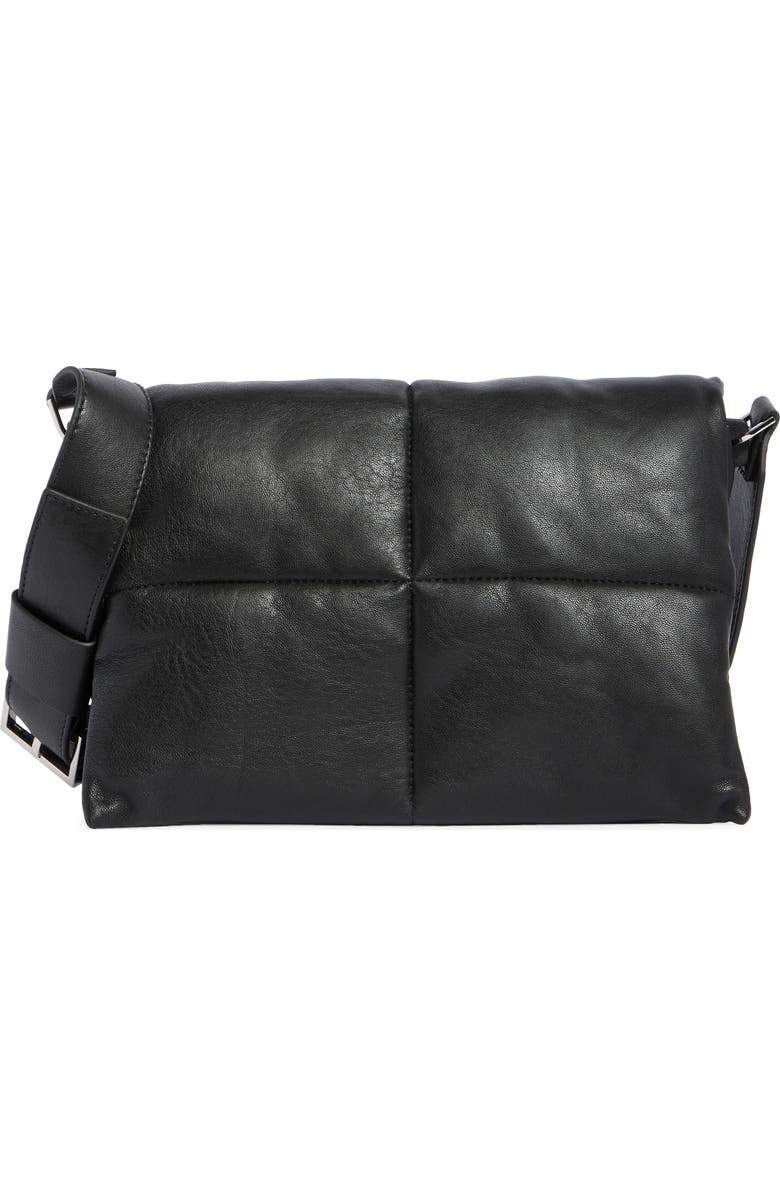 AllSaints Vittoria Quilted Leather Shoulder Bag, Main, color, Black