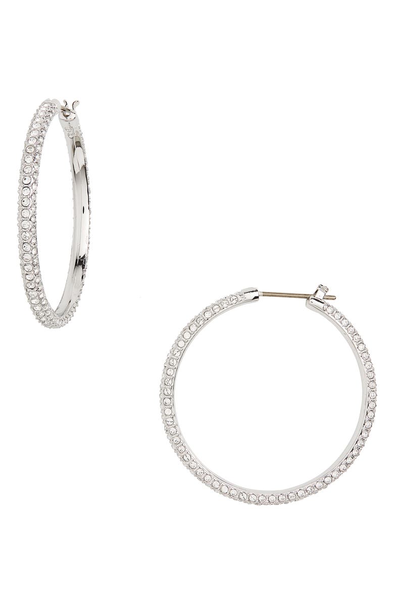 Swarovski Dextera Pavé Hoop Earrings, Main, color,