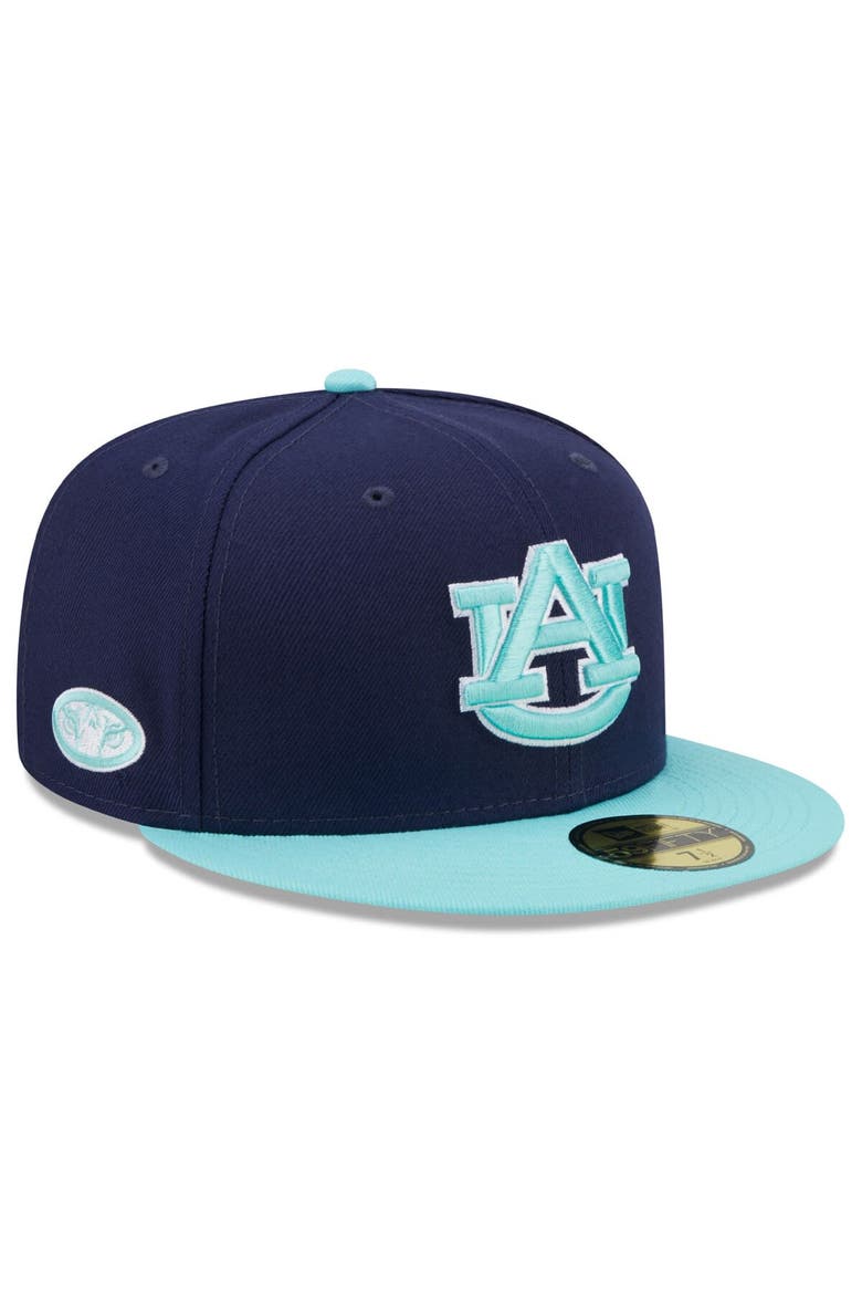 Men's New Era Navy/Light Blue Auburn Tigers 59FIFTY Fitted Hat, Main, color, Navy