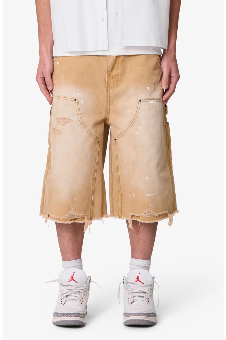 Ultra Baggy Denim Shorts, Main, color, TAN