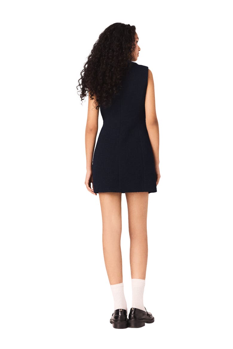 Tweed dress with denim details, Alternate, color, Navy