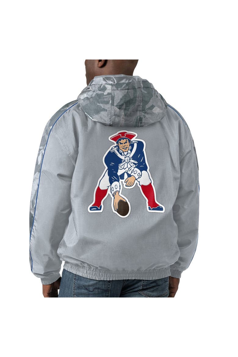 Men's Starter Gray New England Patriots Thursday Night Gridiron Throwback Full-Zip Jacket, Alternate, color, Gray