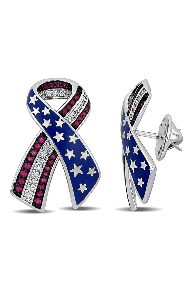 American Flag Ribbon Pin, Main, color, MULTI