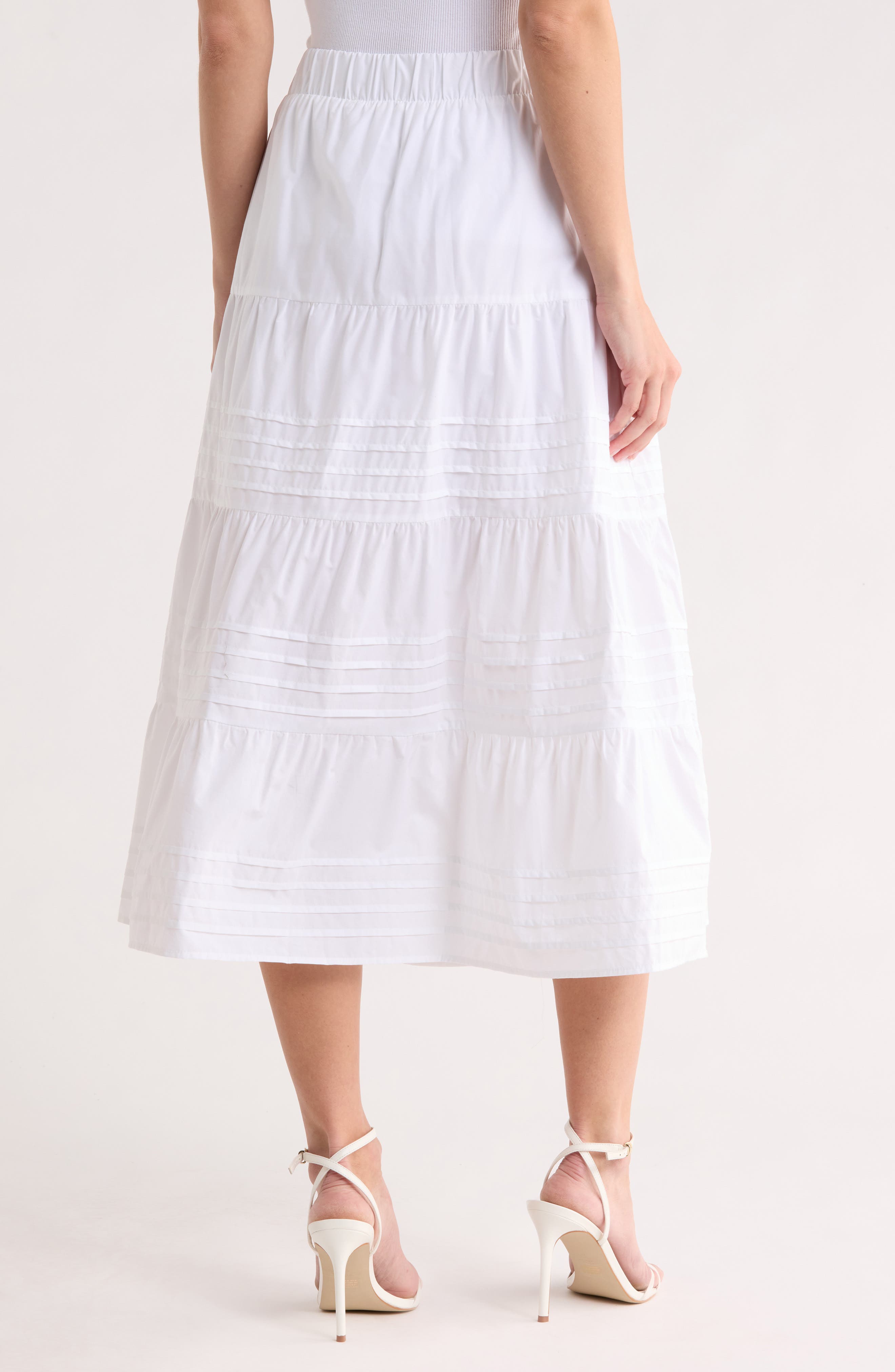 Pleated Tiered Cotton Pull-On Skirt - image 4