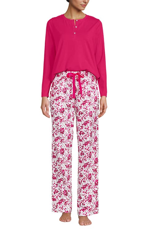 Knit 2 Piece Pajama Set - Long Sleeve Top and Pants