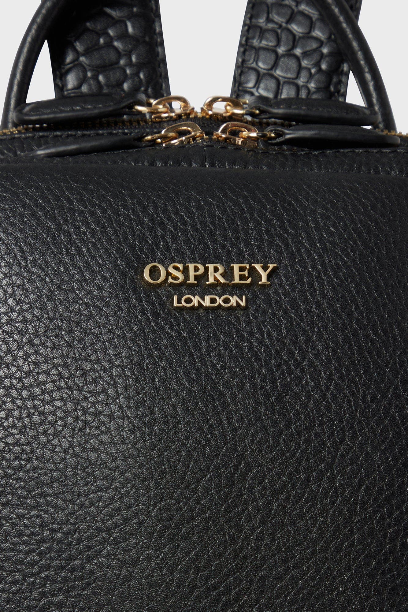 Osprey London The Kellie Leather Backpack, Alternate, color, Black
