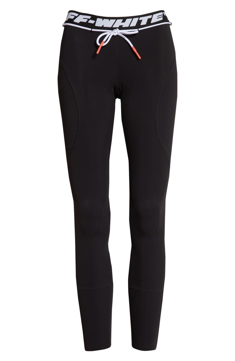 Off-White Athletic Logo Band Leggings, Alternate, color, 