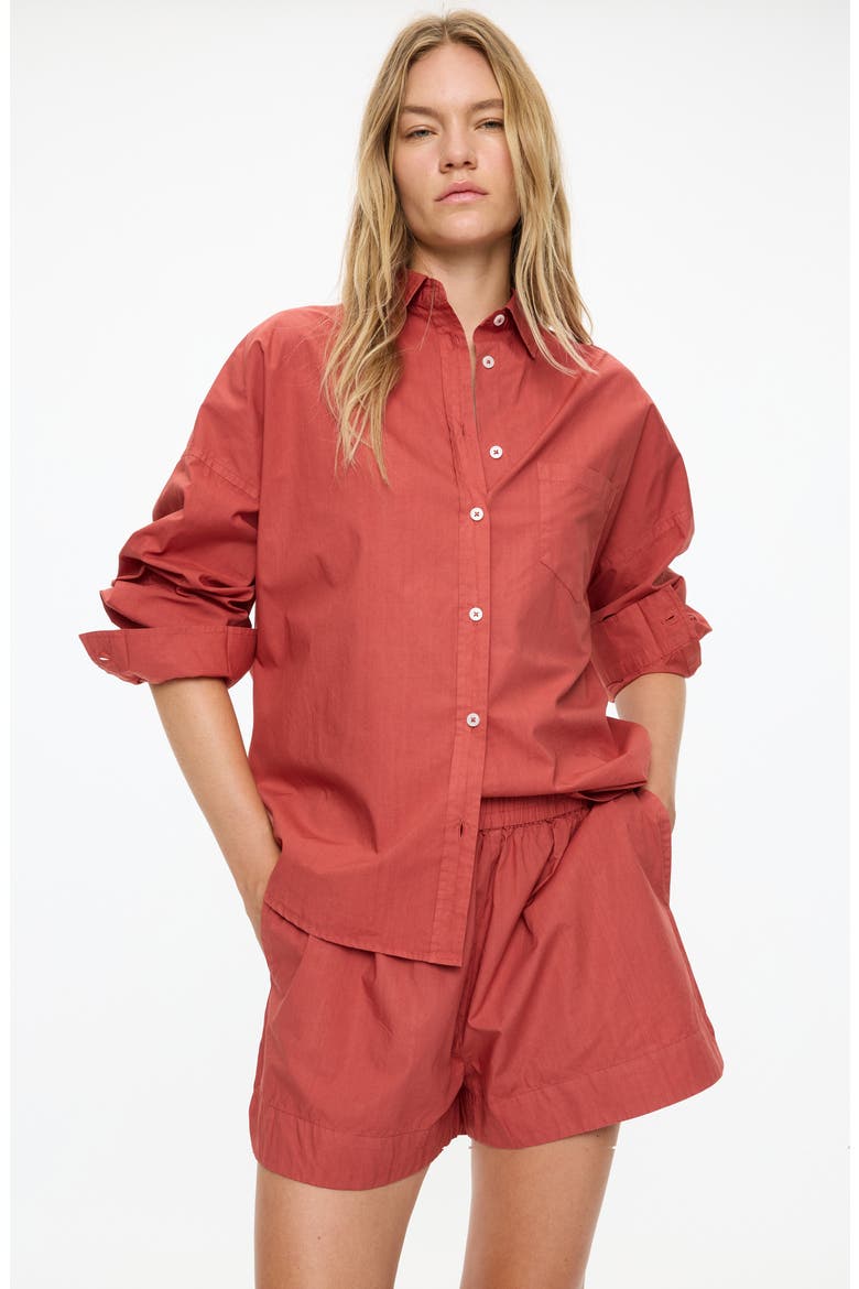 Chiara Button-Up Shirt, Alternate, color, HENNA