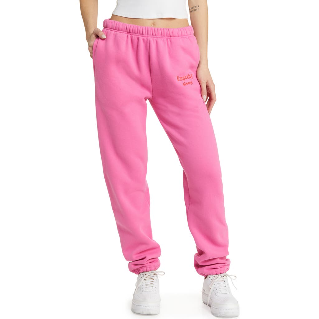 THE MAYFAIR GROUP THE MAYFAIR GROUP EMPATHY ALWAYS EMBROIDERED FLEECE SWEATPANTS