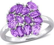 Julianna B. Amethyst Cluster Cocktail Ring Sterling Silver