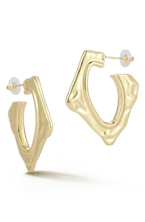 Molten Square Hoop Earrings