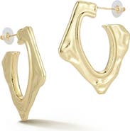 SPHERA MILANO Molten Square Hoop Earrings