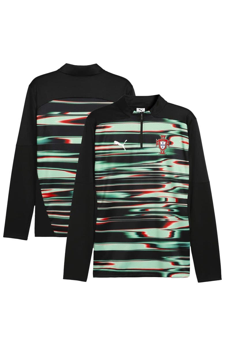 PUMA Men's Puma  Black Portugal National Team 2025 Pre-Match Quarter-Zip Top, Main, color, 