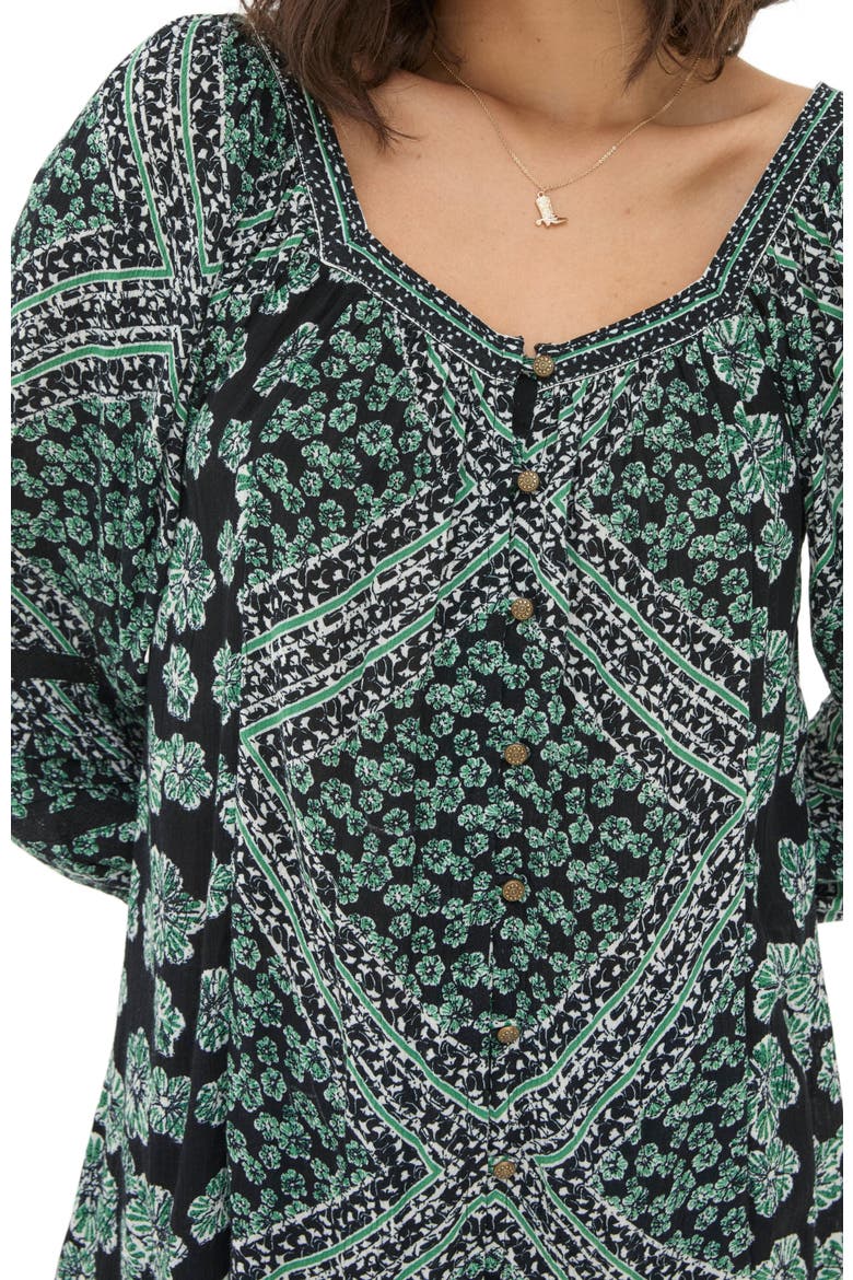 Women's Caitlin Spaced Floral Tunic, Alternate, color, Washed Black