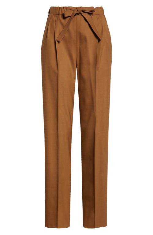 Max Mara Edera Wool, Mohair And Silk Pants In Tobacco