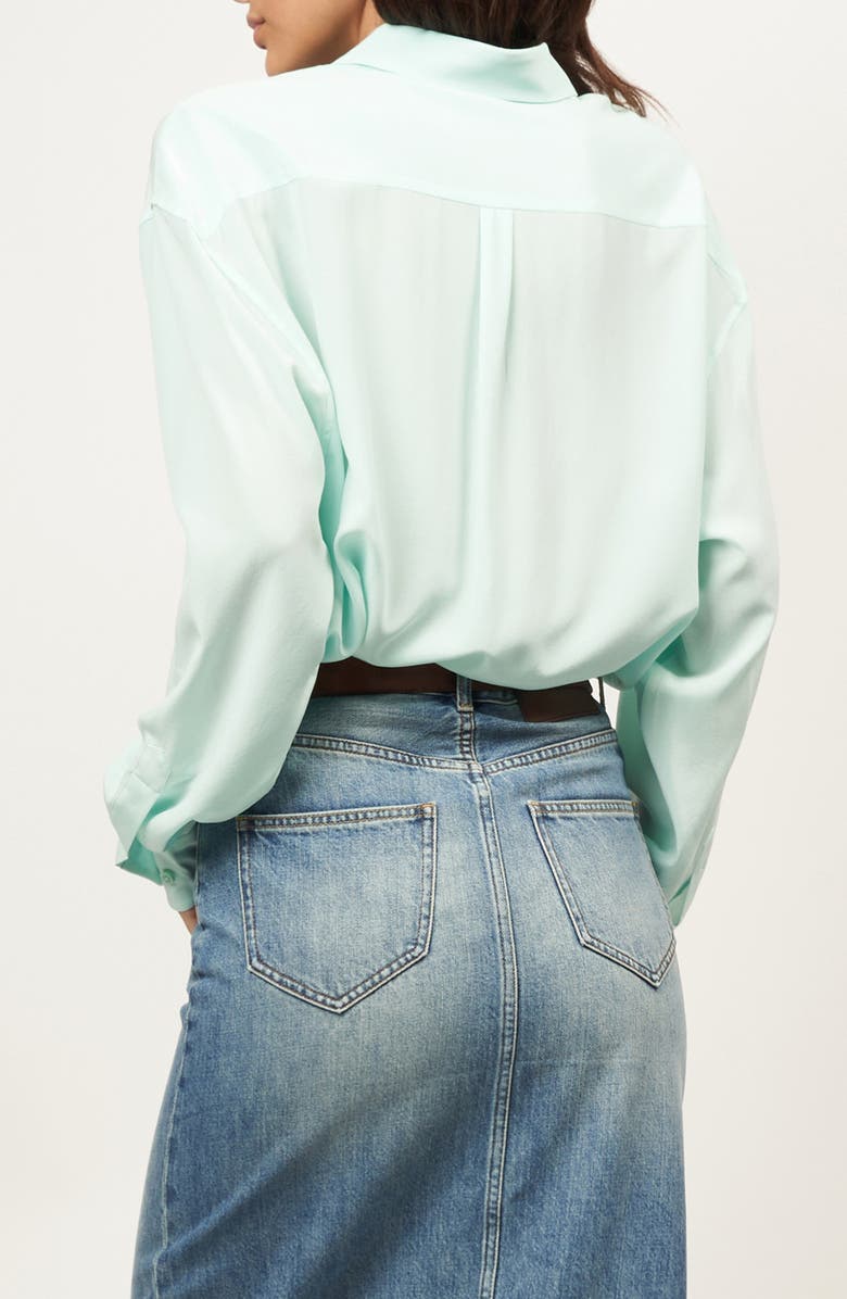 Equipment Oty Oversize Silk Button-Up Shirt, Alternate, color, Blue Light